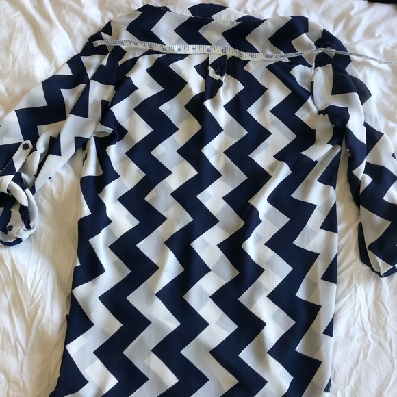 Chevron button down top - Picture 2 of 5